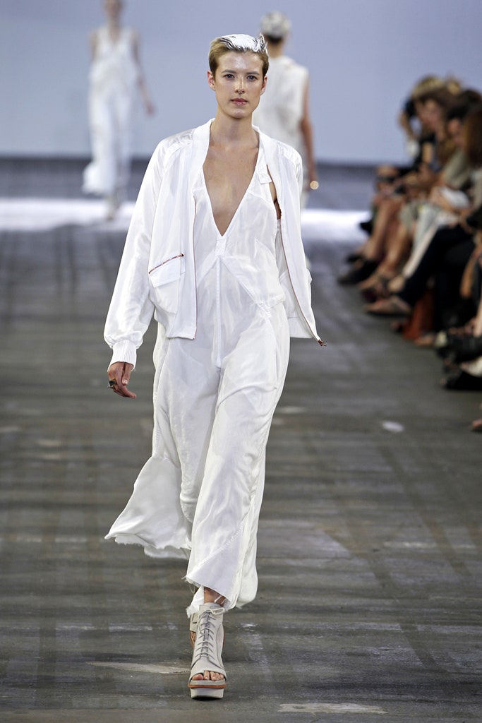 white silk jacket and dress