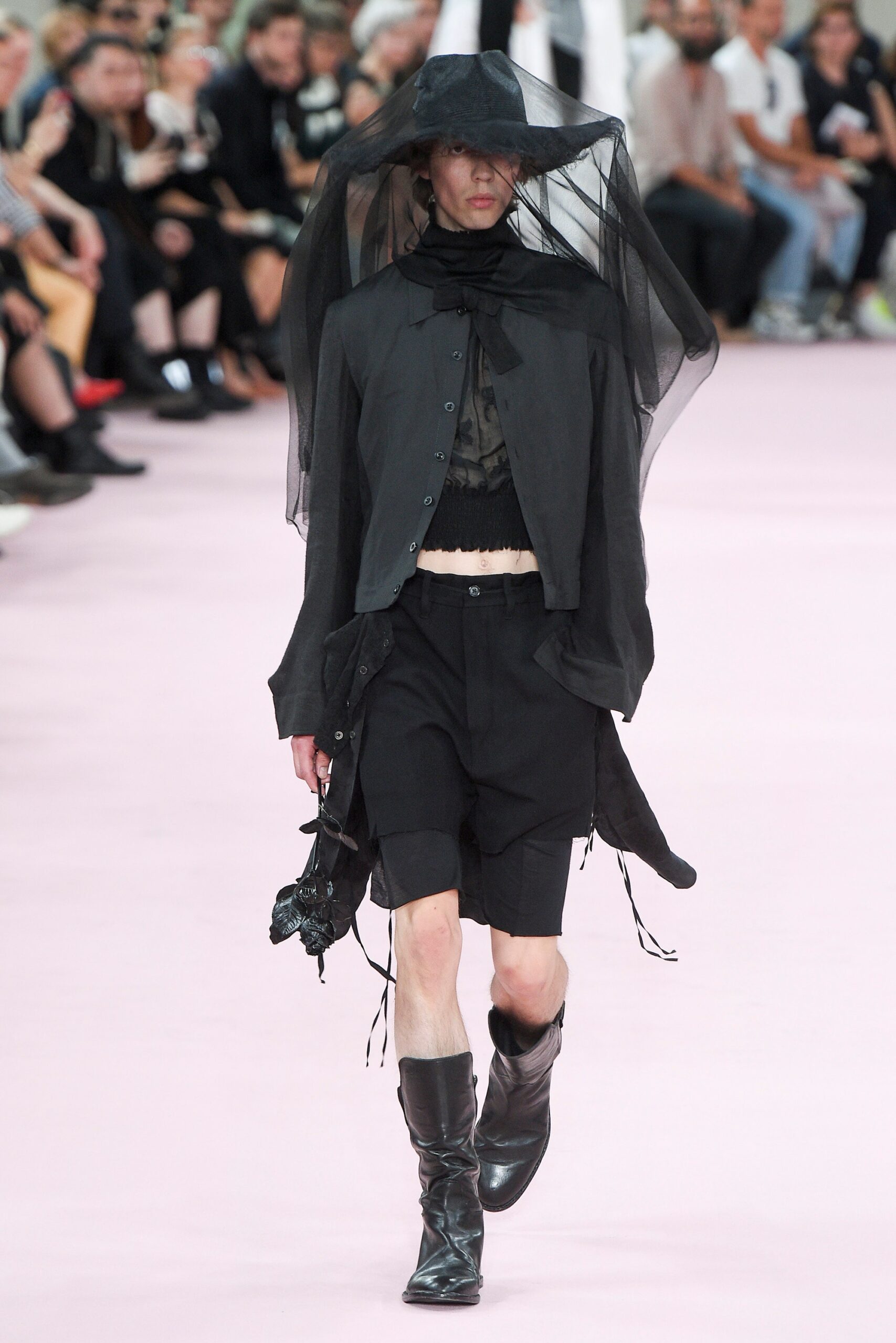 black leather boots