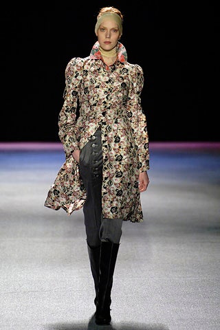 floral midi coat with tailored pants