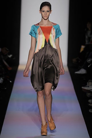 color-blocked mini silk dress