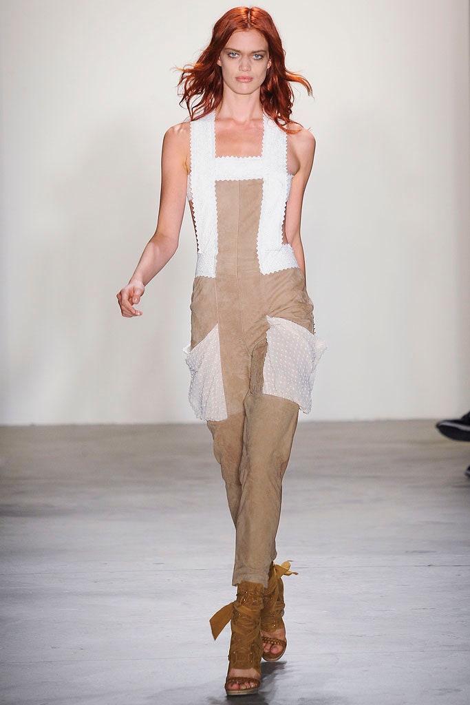 beige suede sleeveless high-neck fitted zippered pockets jumpsuit