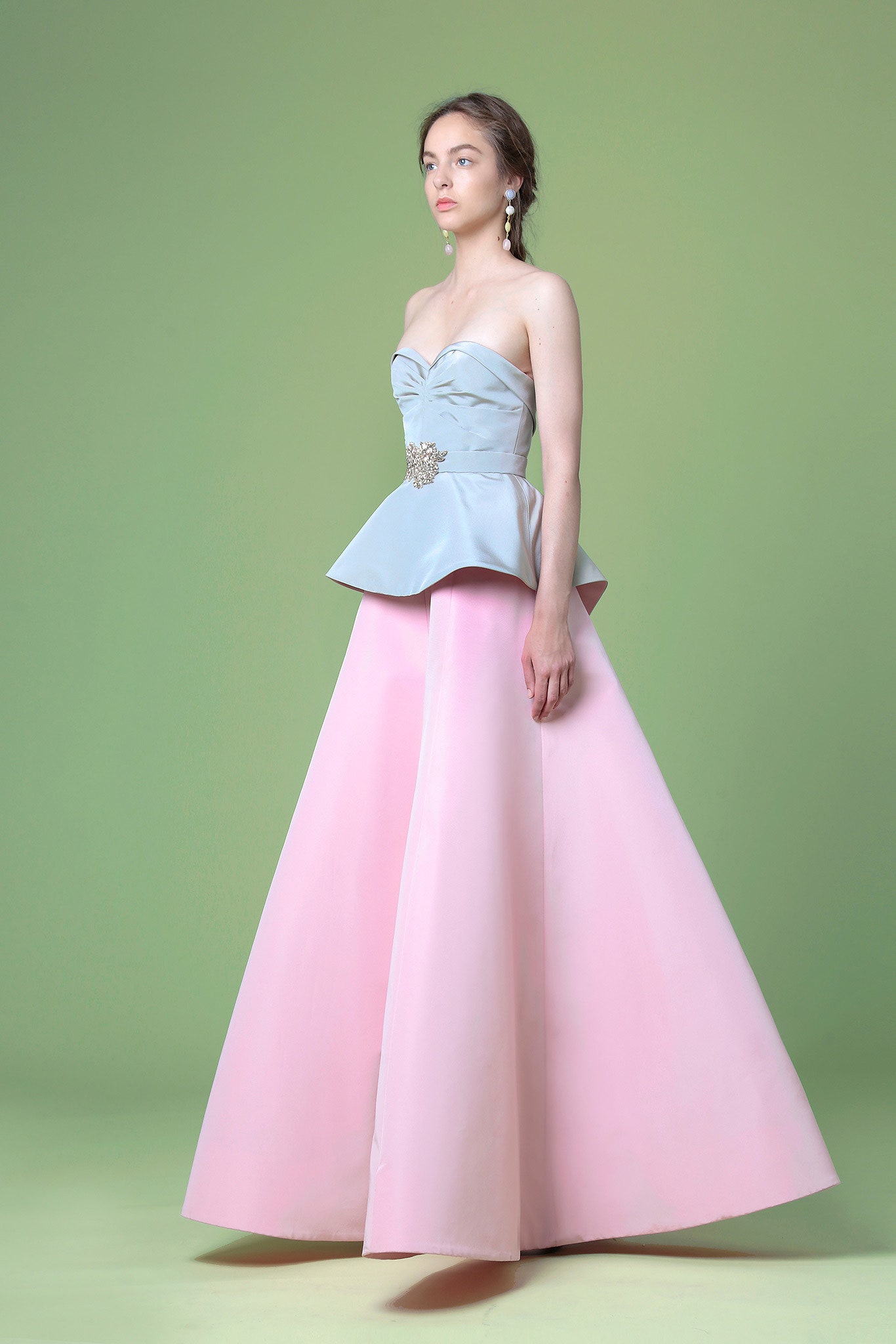 light blue and pink gown