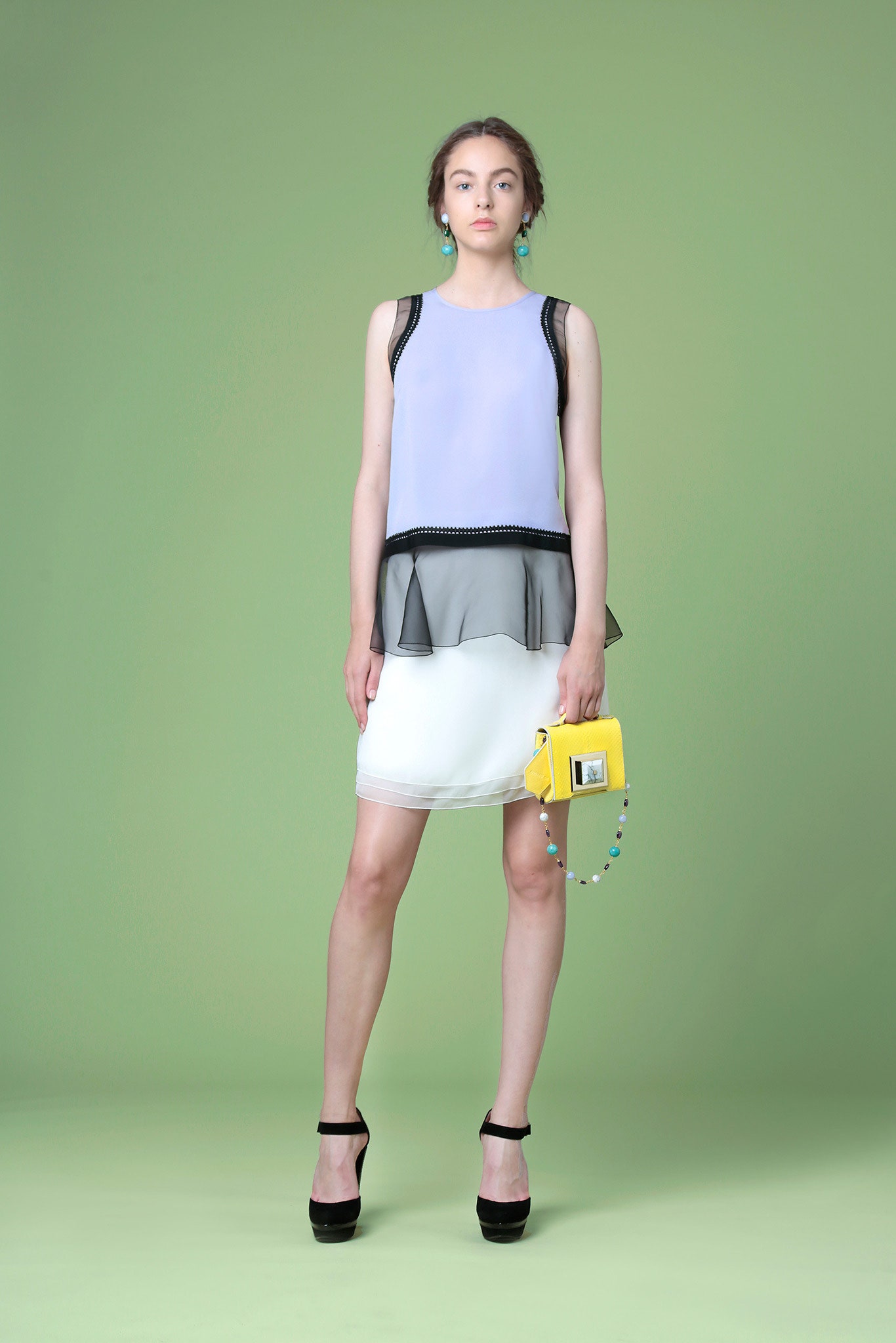 light blue layered mini dress