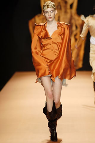 orange silk fitted mini dress