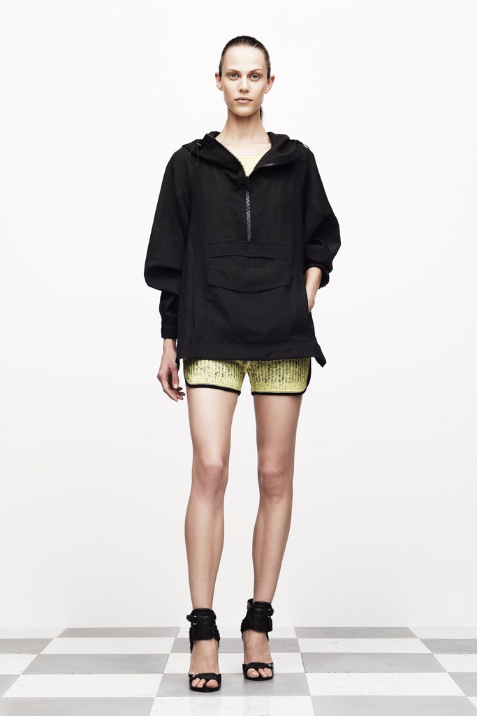 black hoodie yellow shorts outfit