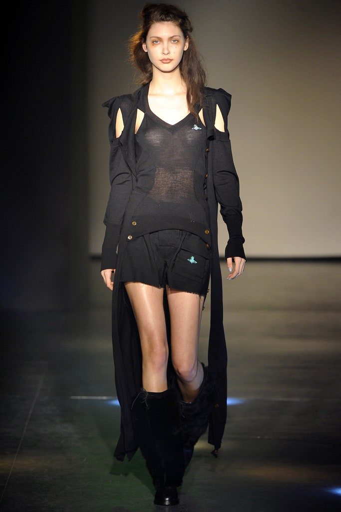 black cotton long-sleeve relaxed draped coat