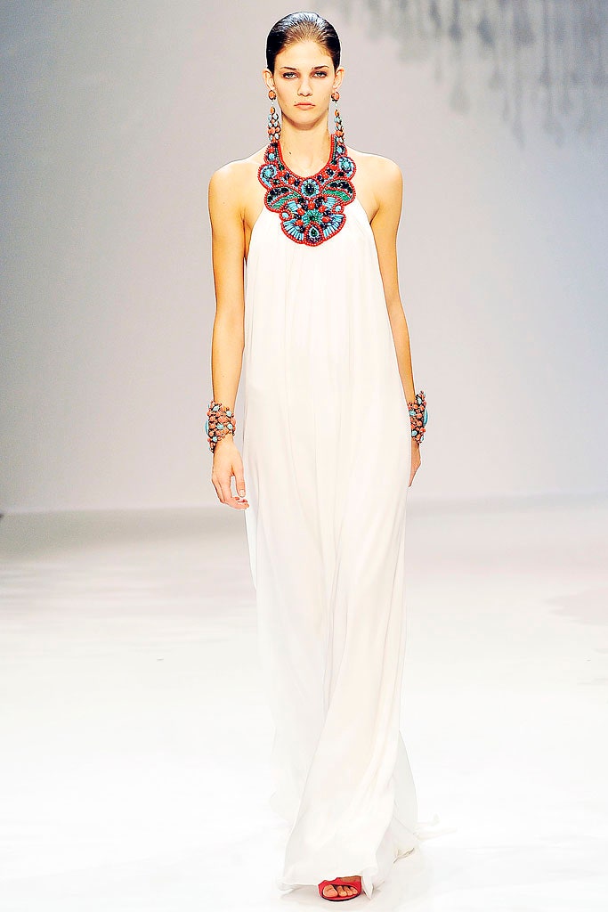 white silk sleeveless gown