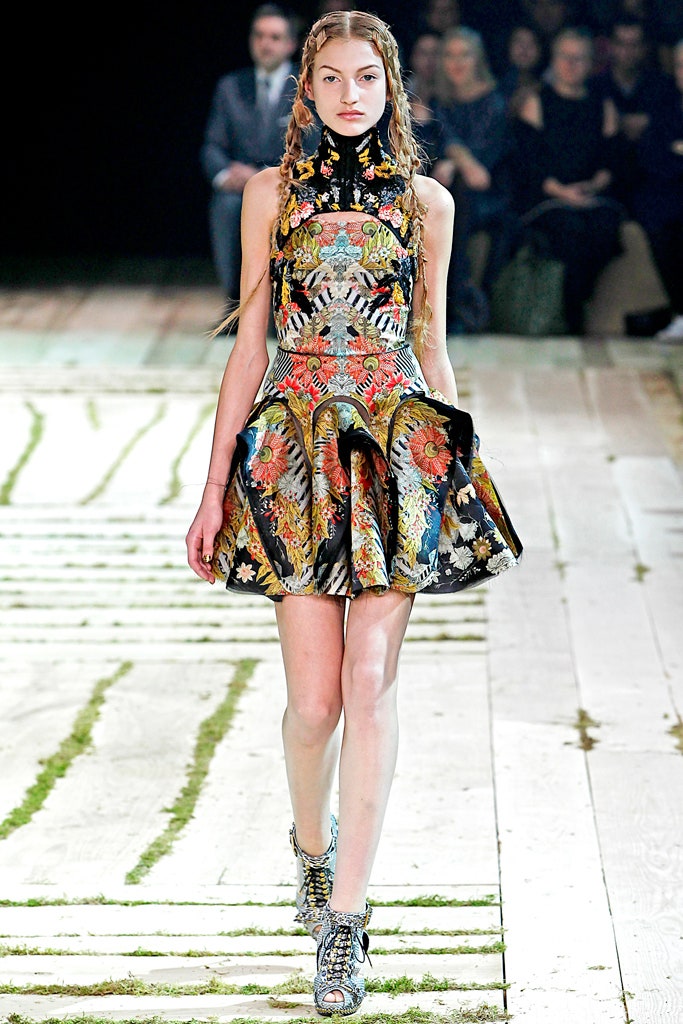 black multi embroidered flared dress