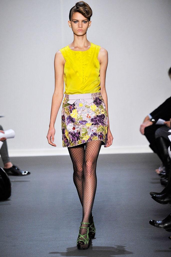multi cotton fitted flared mini skirt
