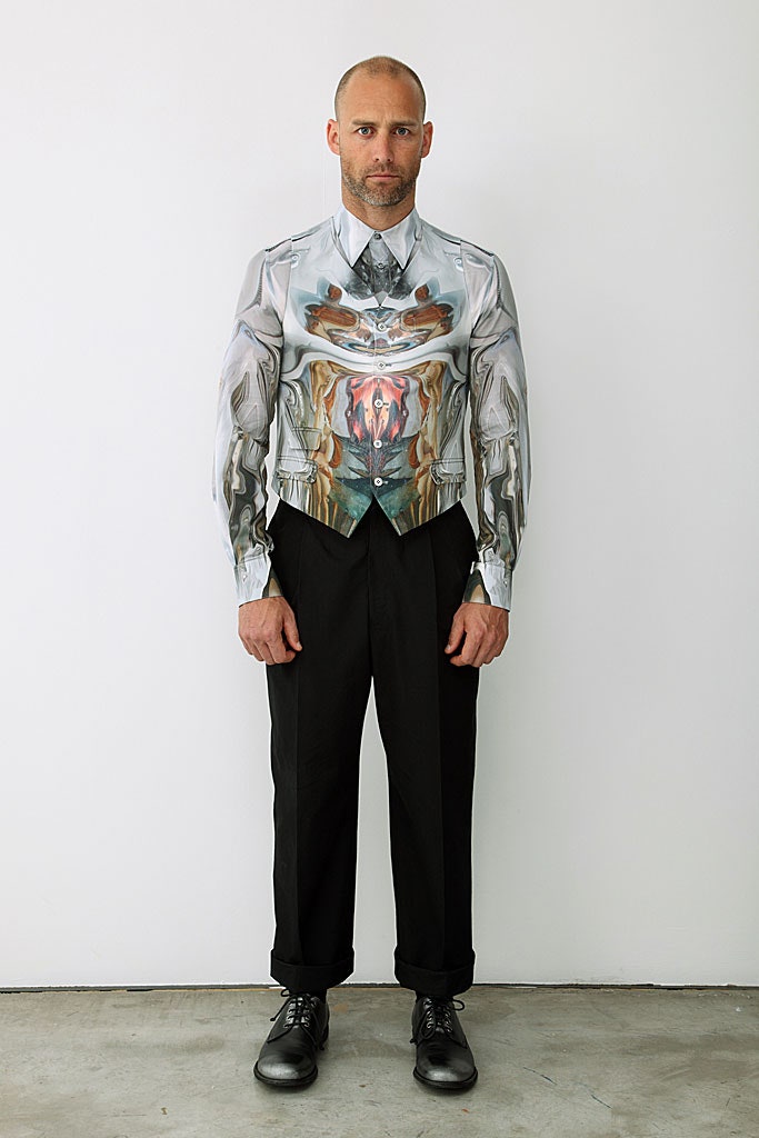 multi silk long-sleeve collared fitted printed jacket