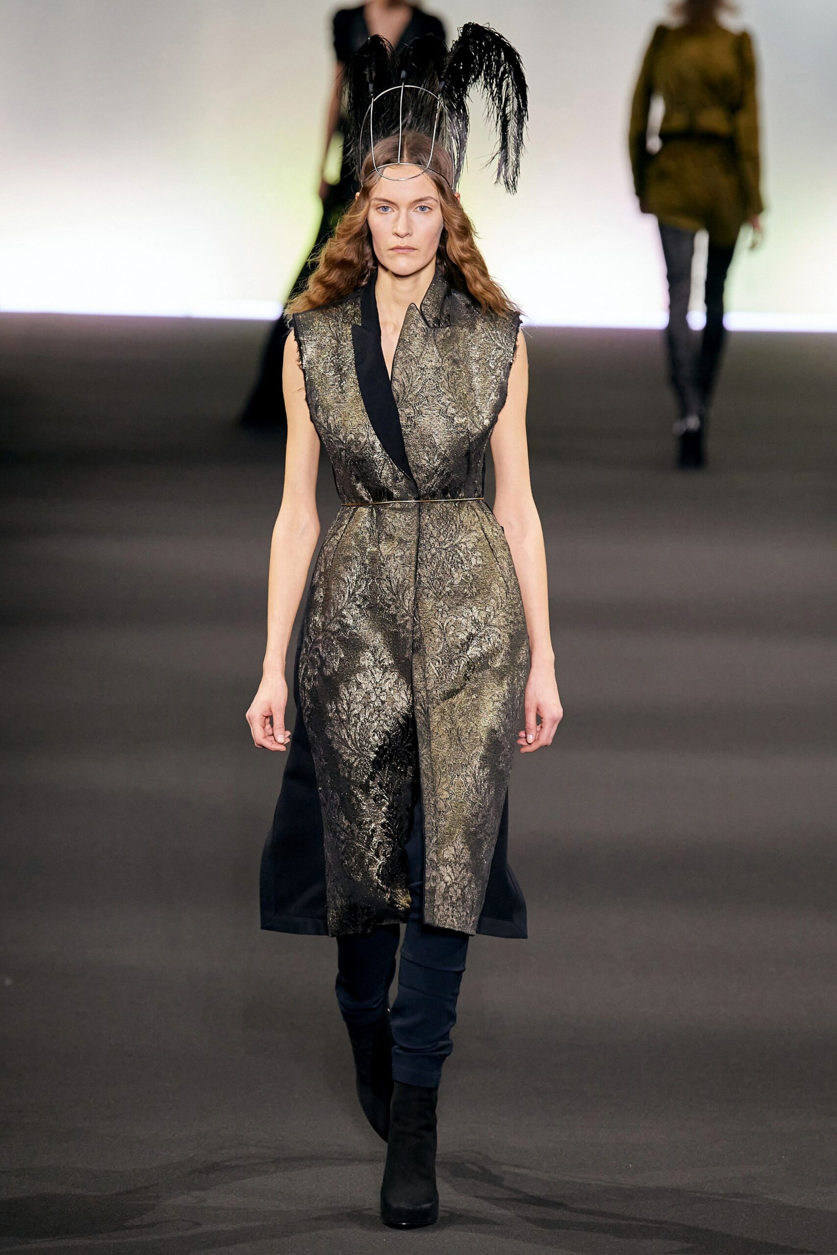 gold and black embroidered dress