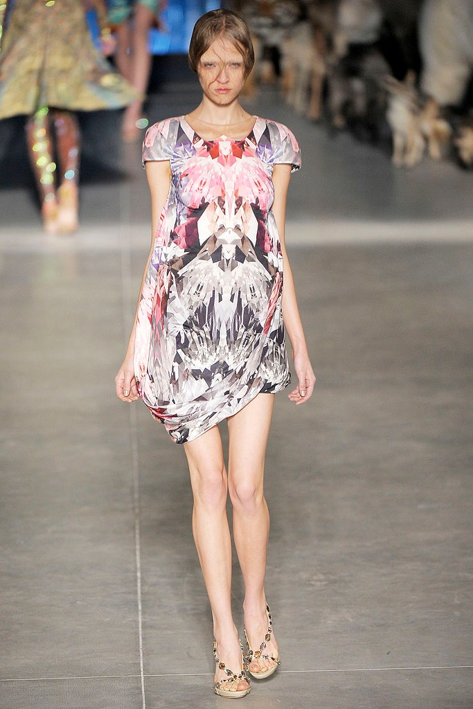 multi-colored silk sleeveless dress