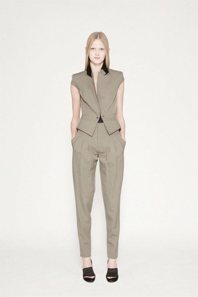 beige tailored blazer and pants