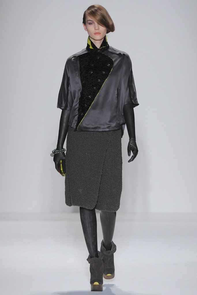 asymmetric black gray top with skirt