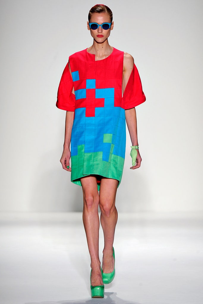 color-blocked short dress