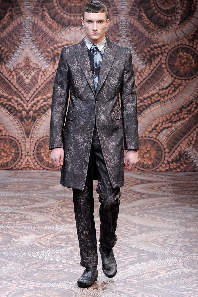 black printed tailored suit