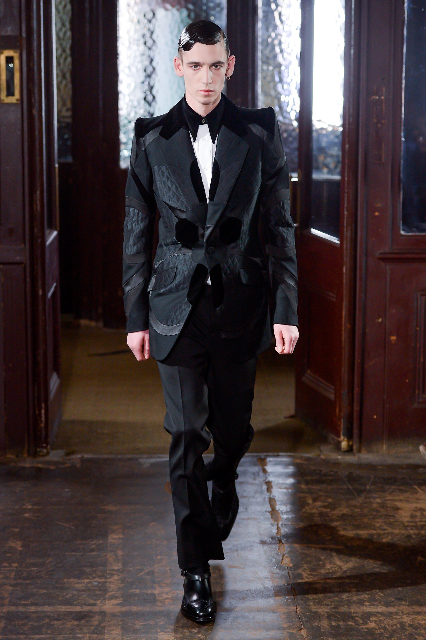 black tailored blazer and pants