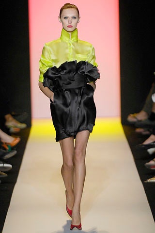 black and green ruffled dress