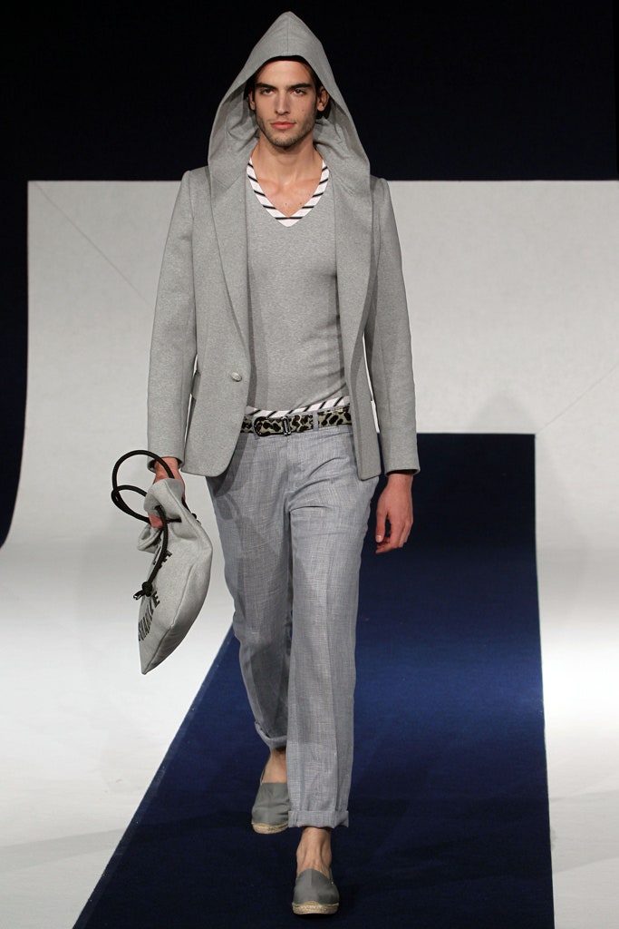 gray tailored blazer with fitted top