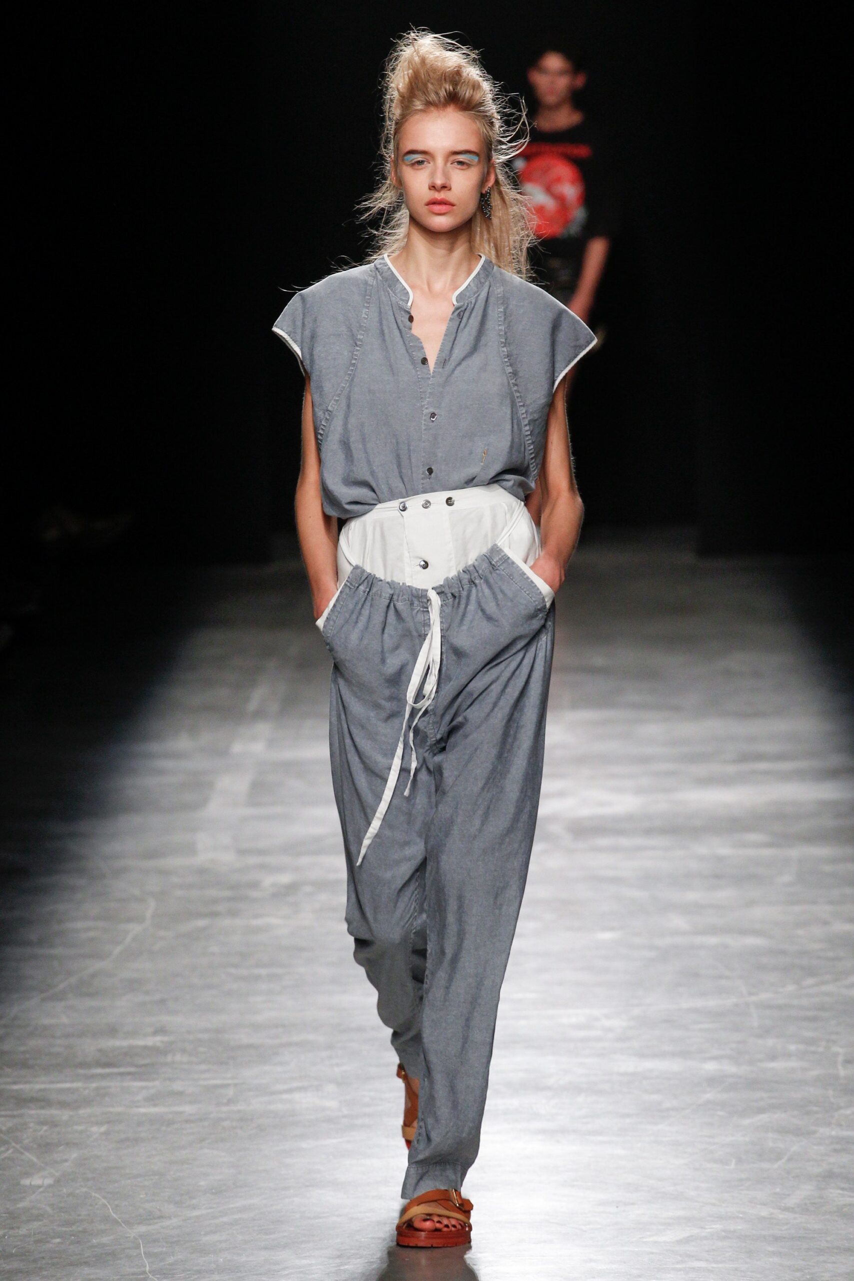 gray cotton relaxed jumpsuit