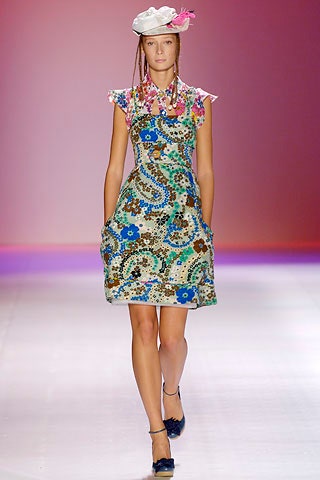 multi cotton short-sleeve collared fitted flared pockets dress