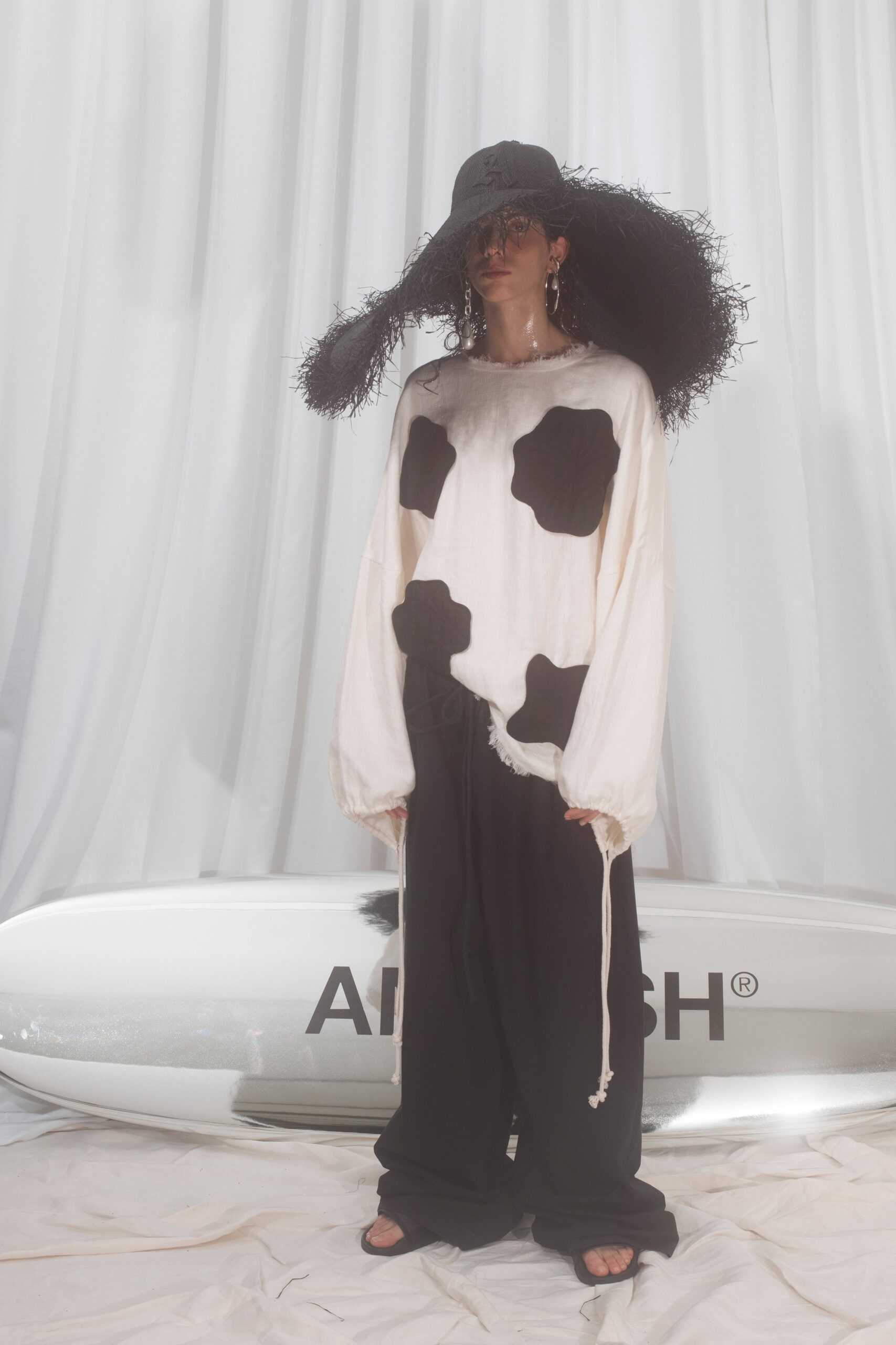 relaxed black and white outfit