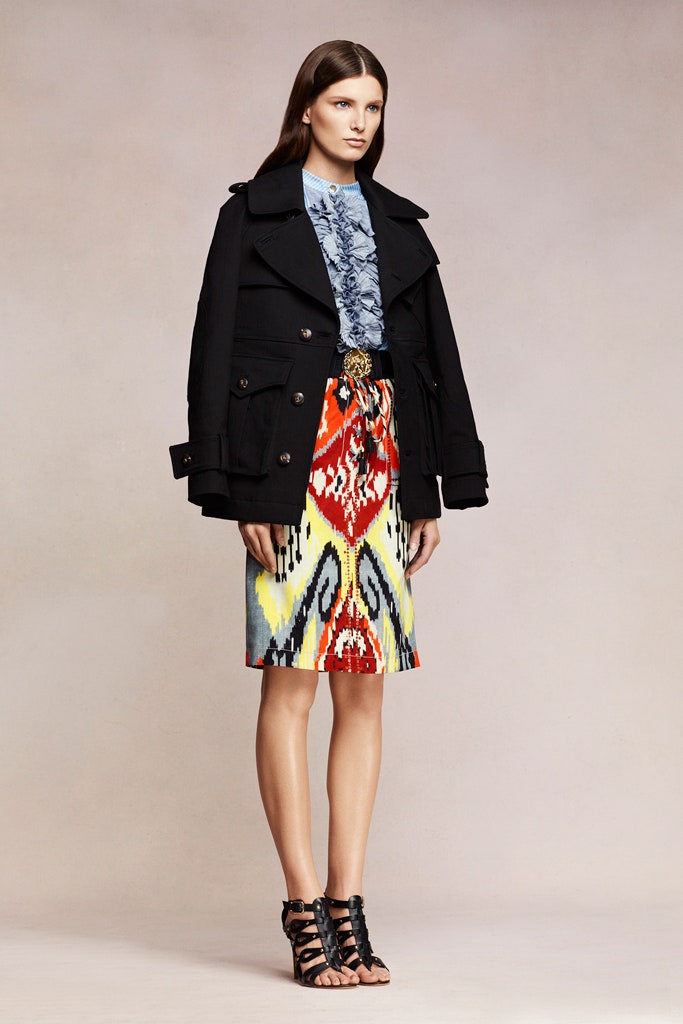 black structured coat with multi skirt