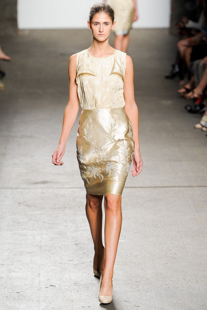 gold silk sleeveless dress