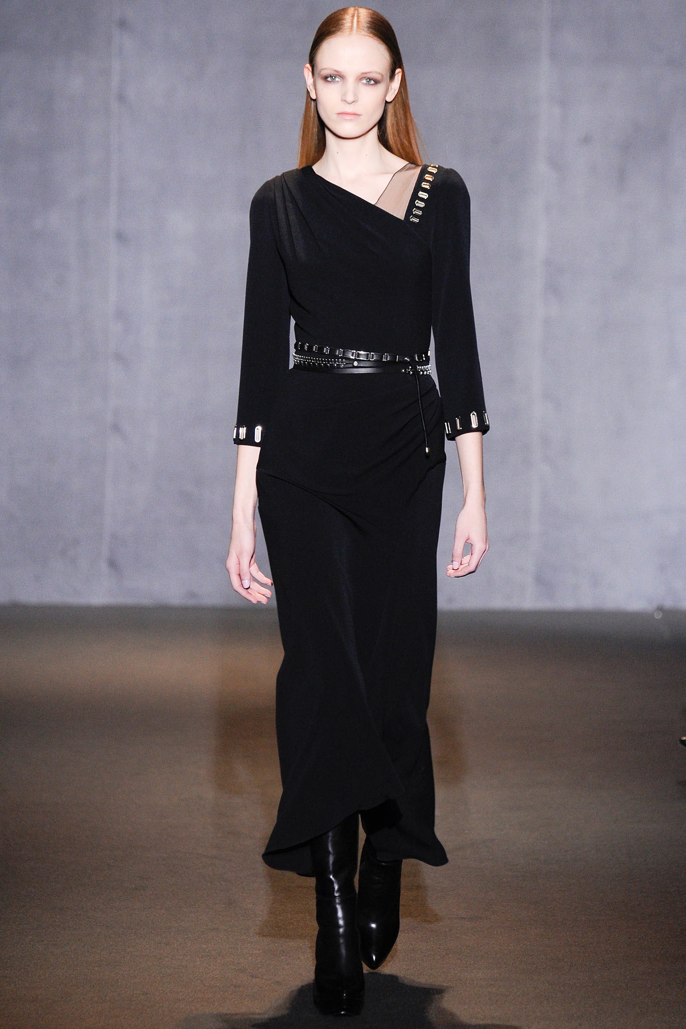 black fitted asymmetric dress