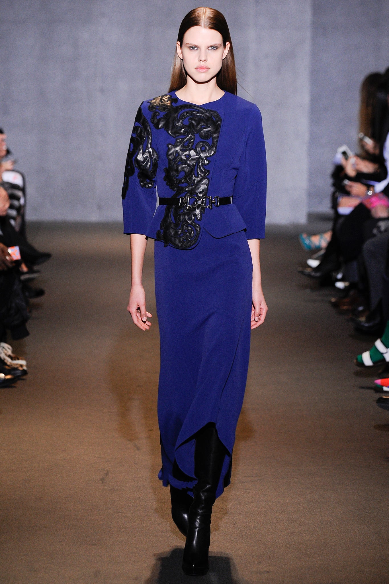 blue silk fitted maxi dress