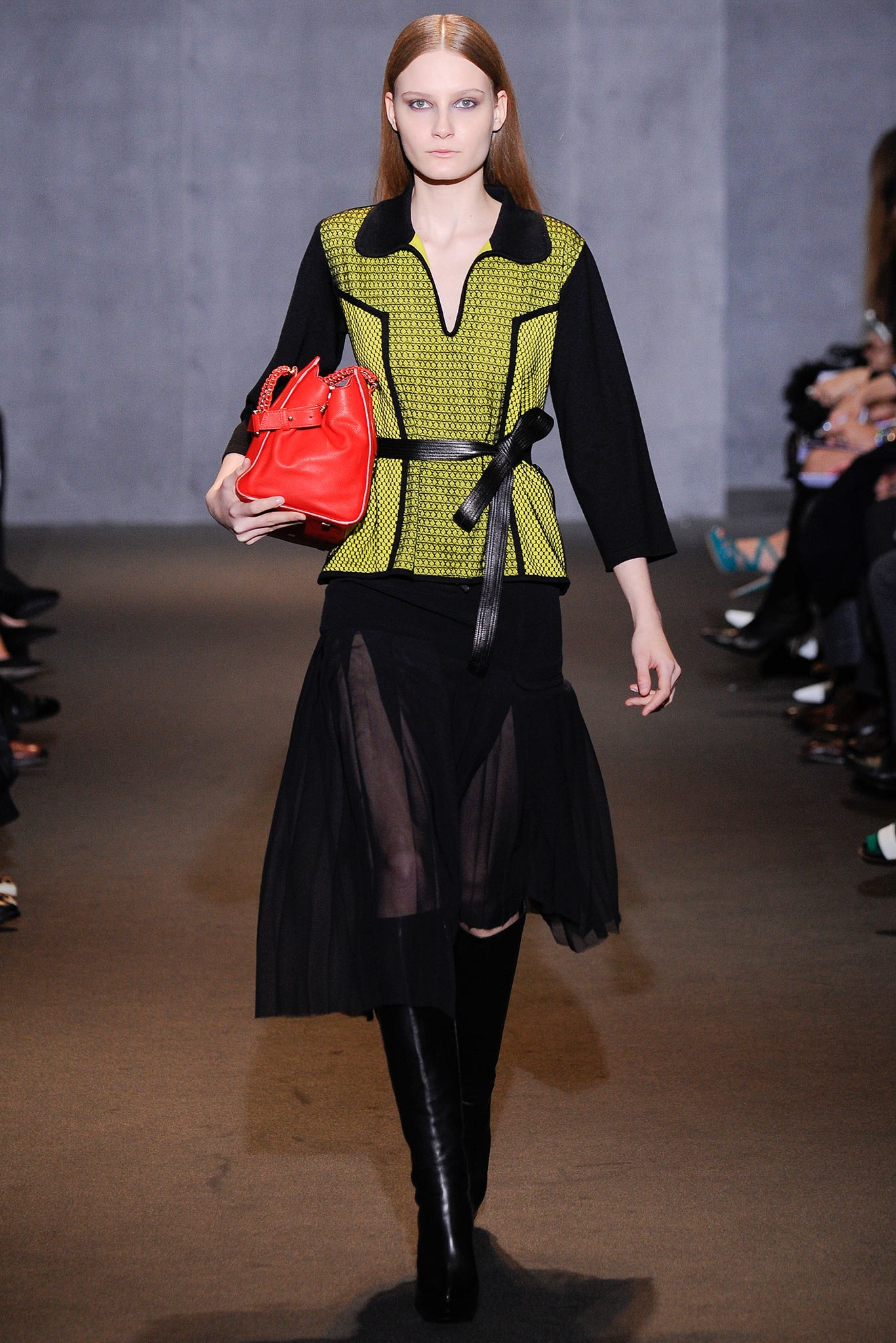 black and green fitted top with layered skirt