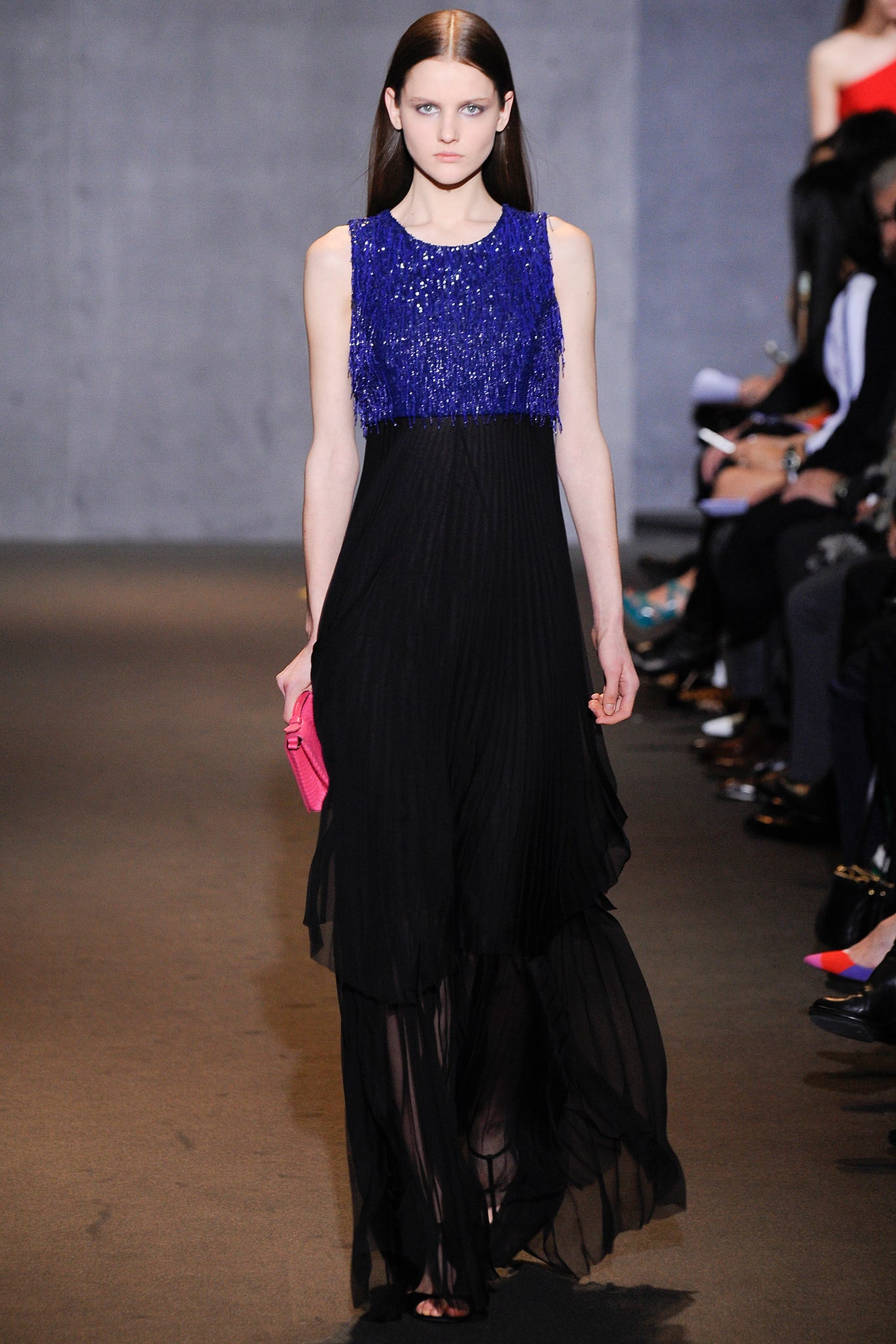 black and blue sequined maxi dress