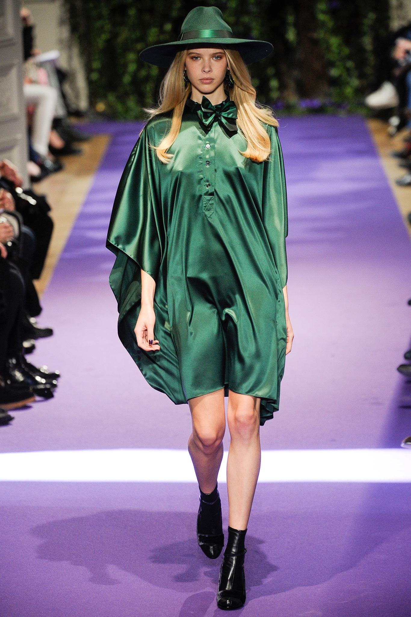 green silk relaxed dress