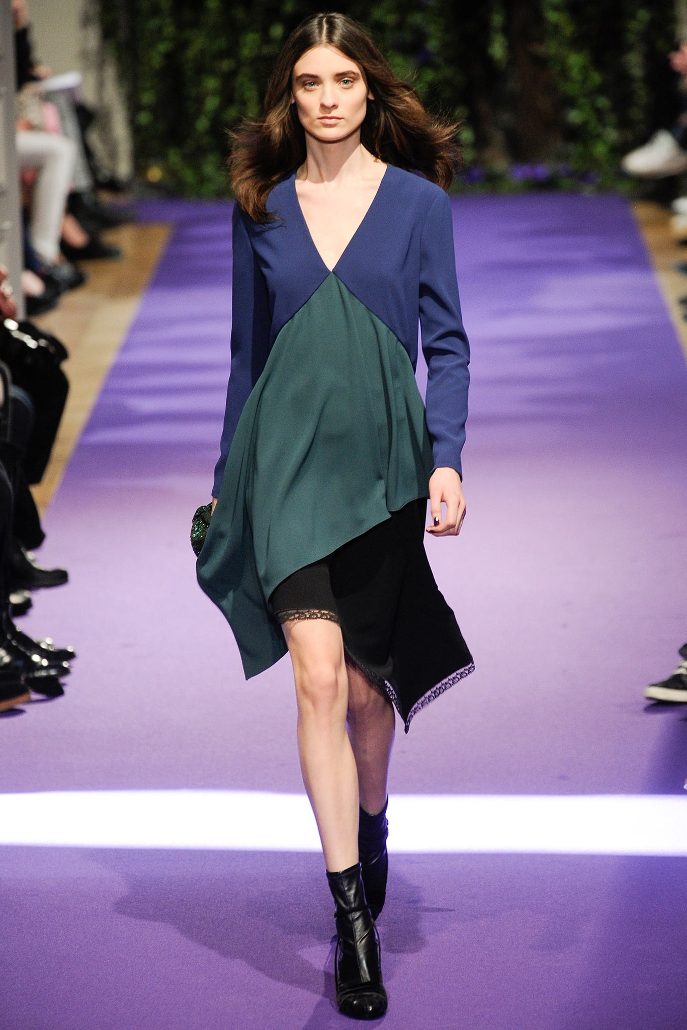 blue green black asymmetric dress
