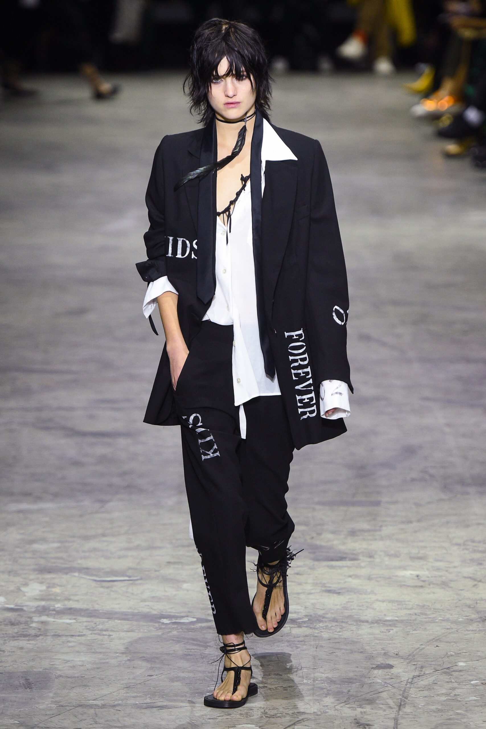 black oversized blazer with white shirt