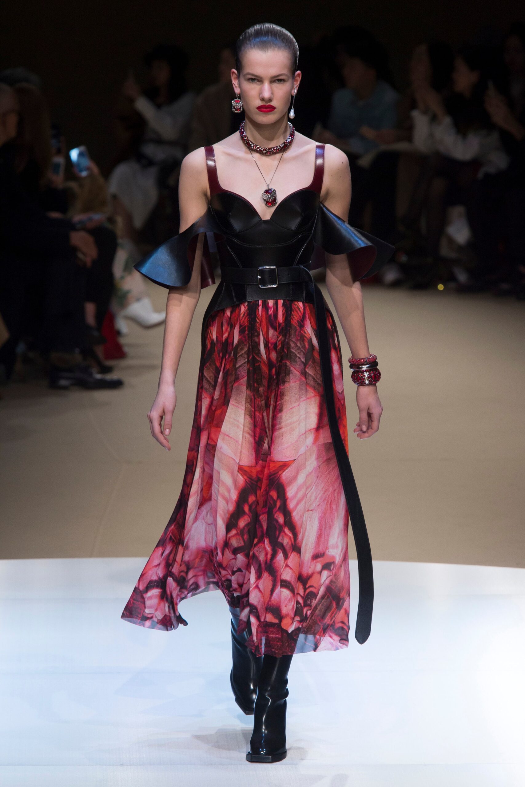red and black layered dress