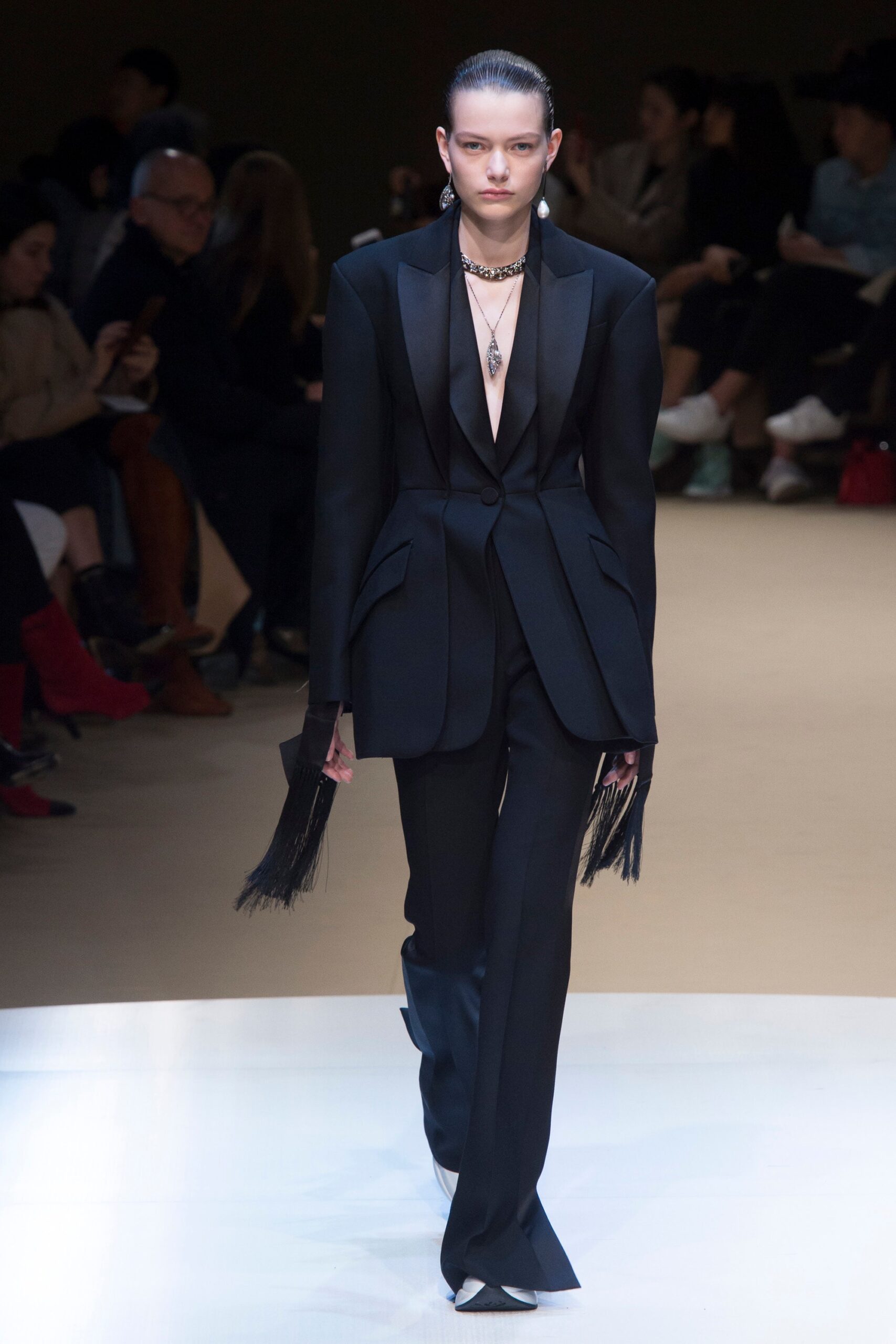 black tailored suit