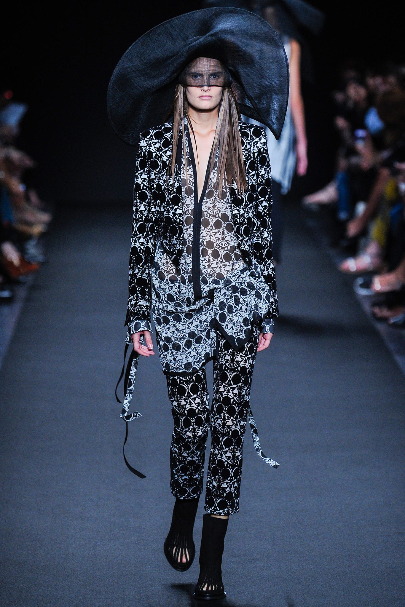 black and white embroidered suit
