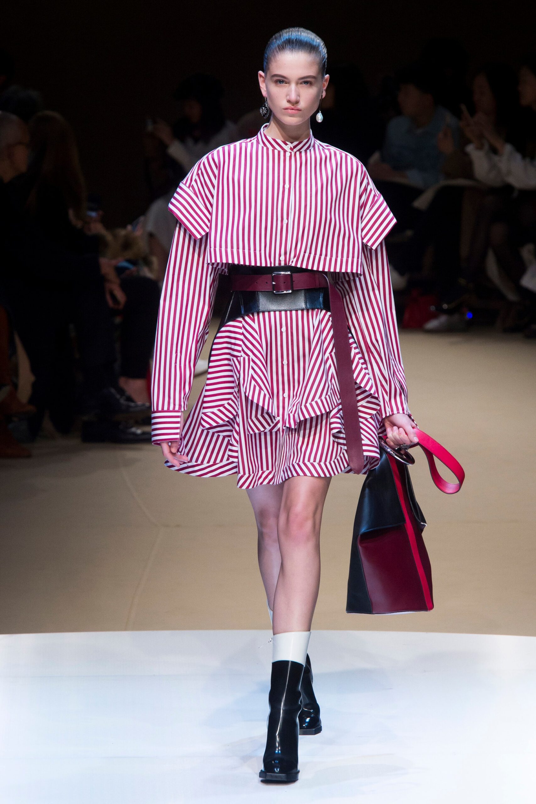 red and white striped mini dress