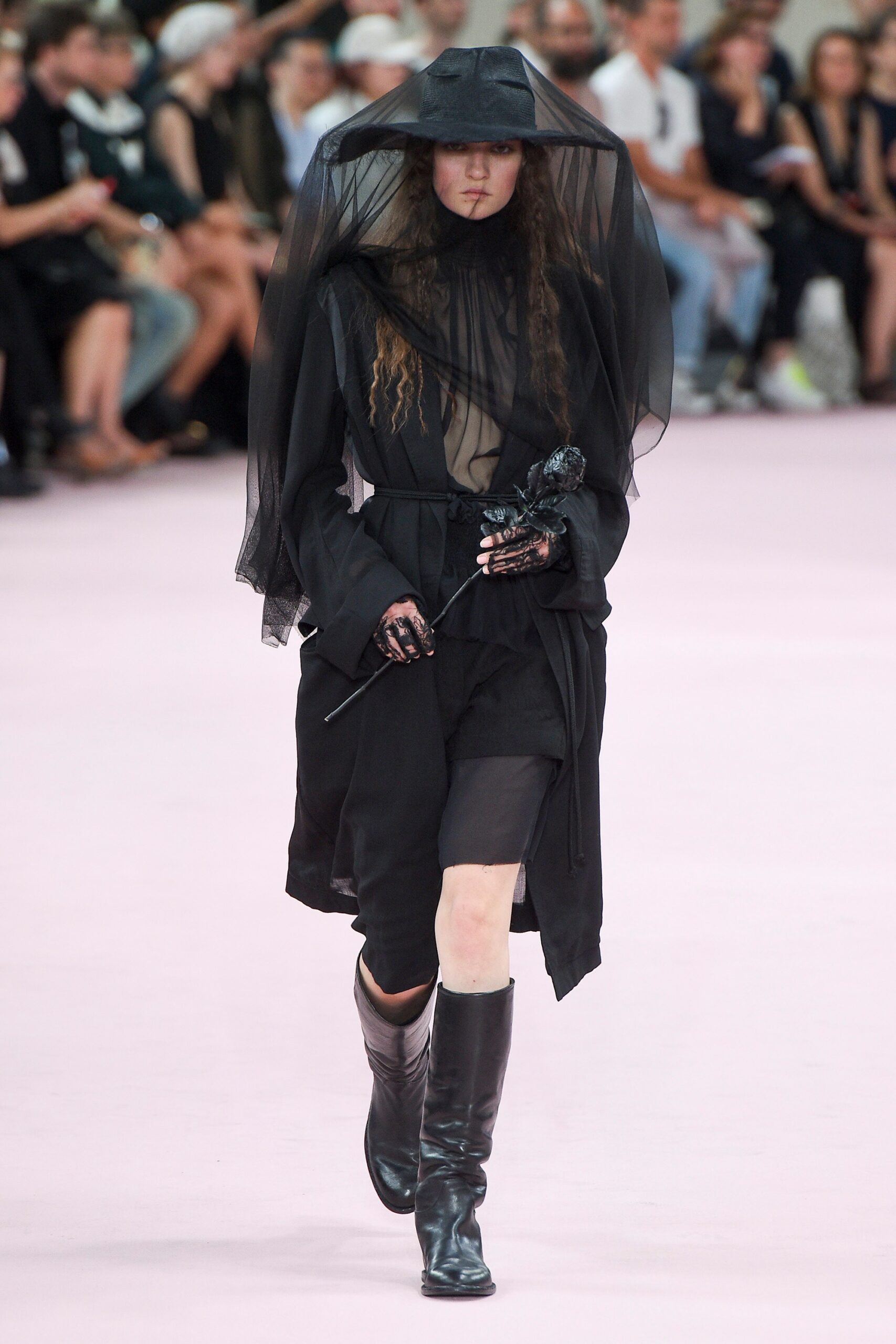 black leather fitted boots