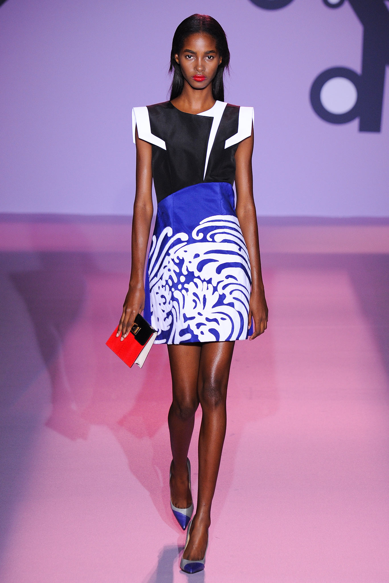 color-blocked mini dress