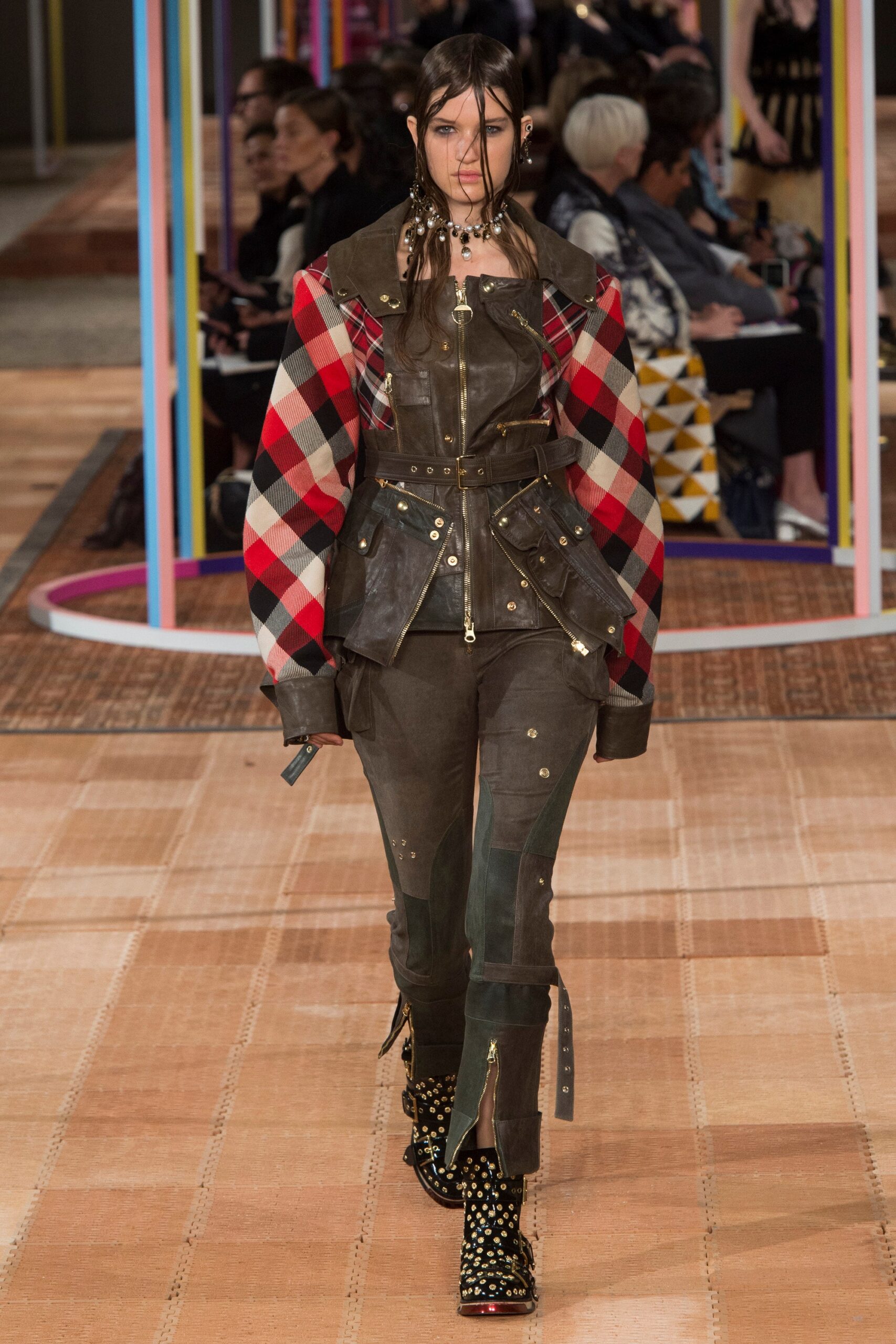 brown leather fitted jacket