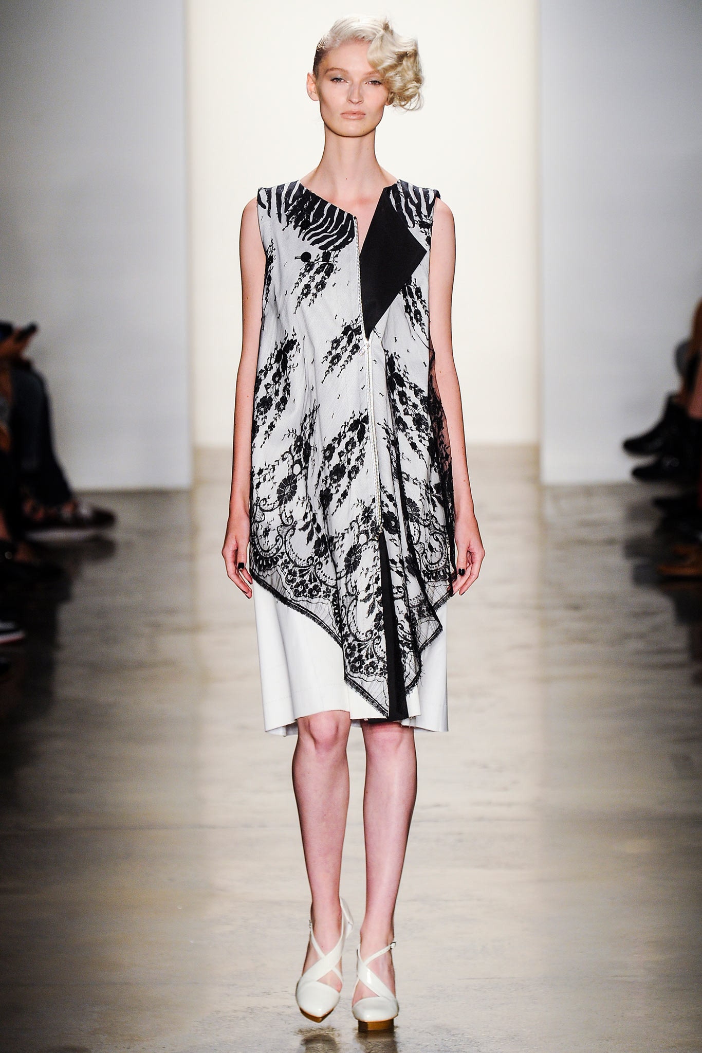 black and white asymmetric dress