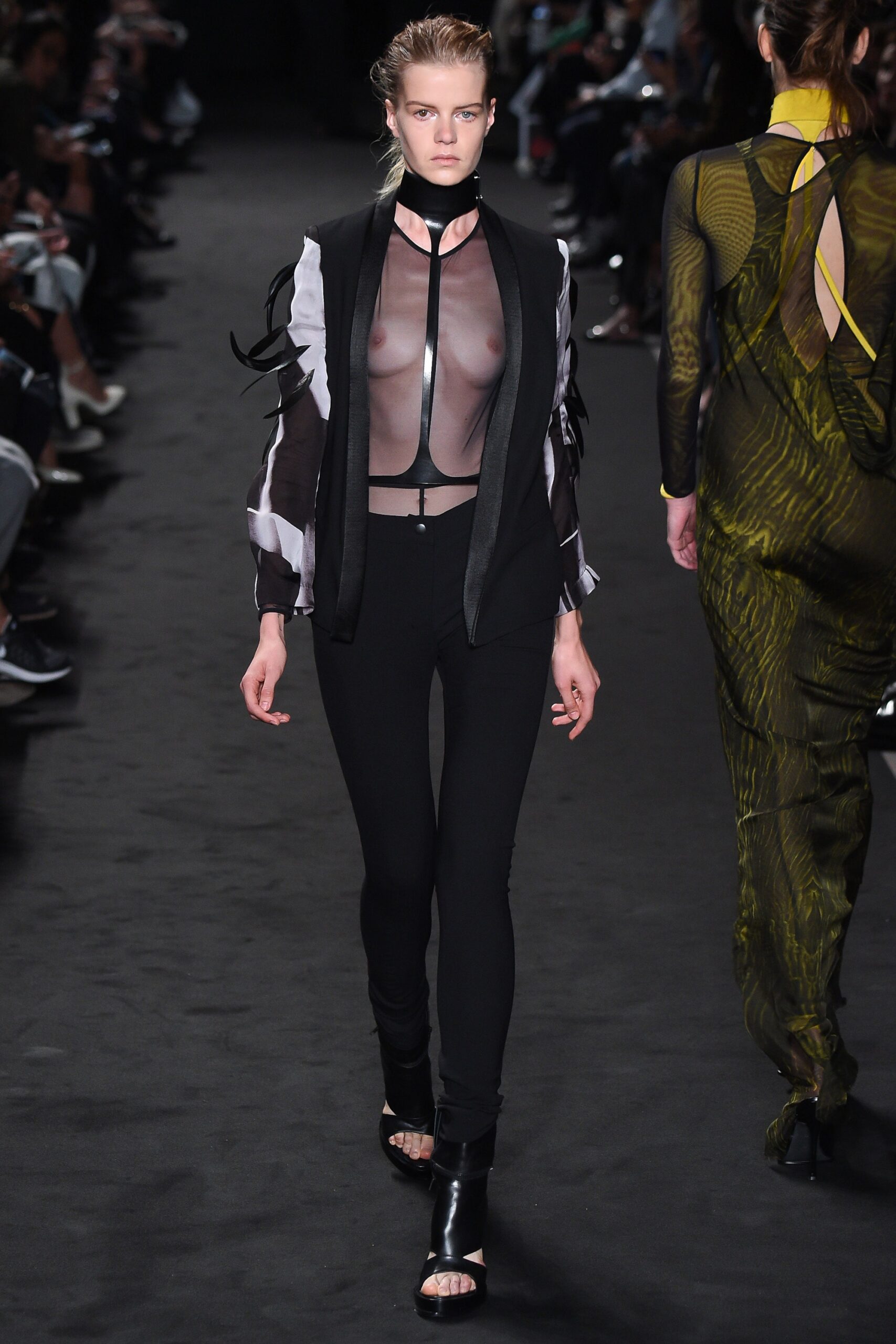 black and white fitted jacket