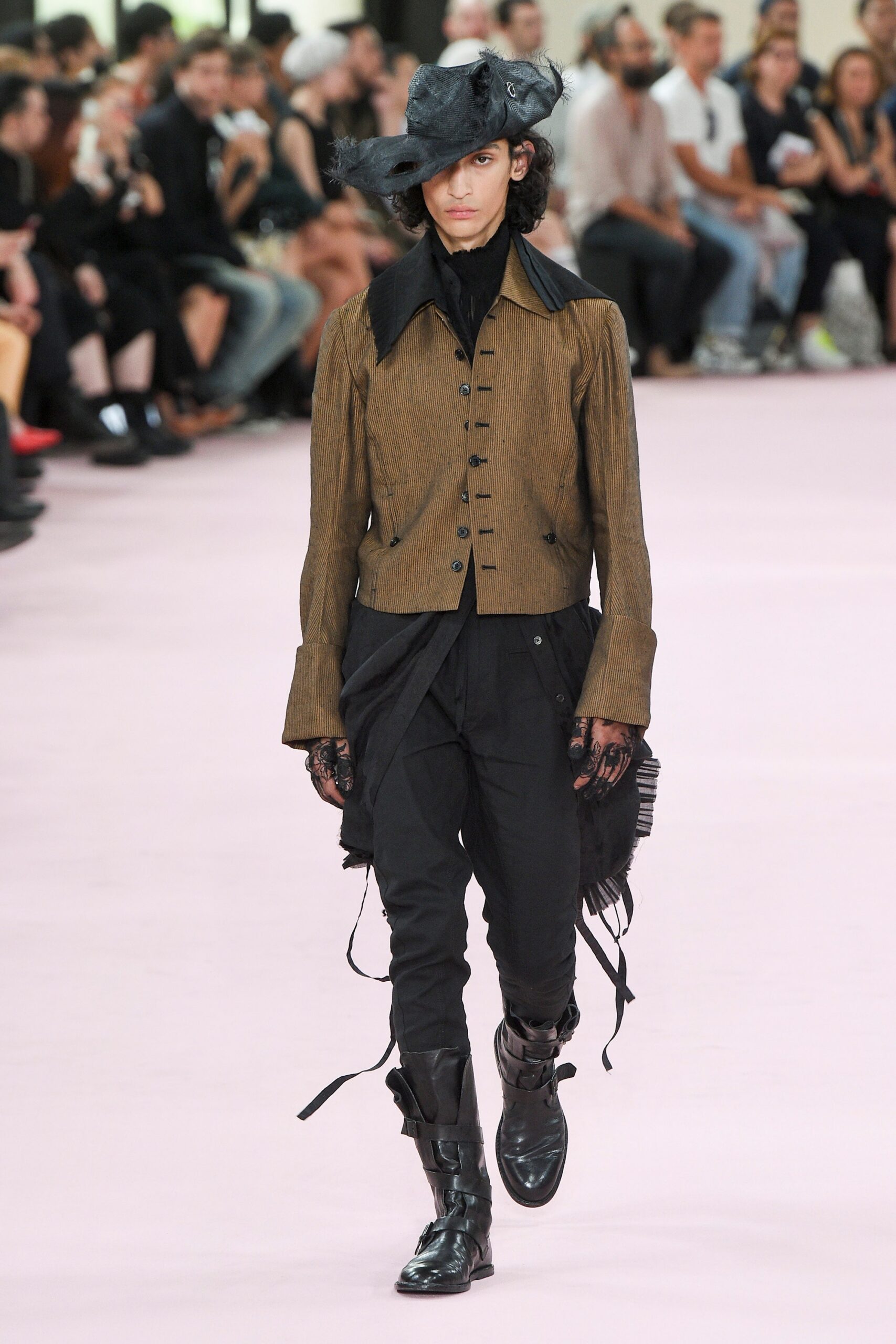 black leather boots