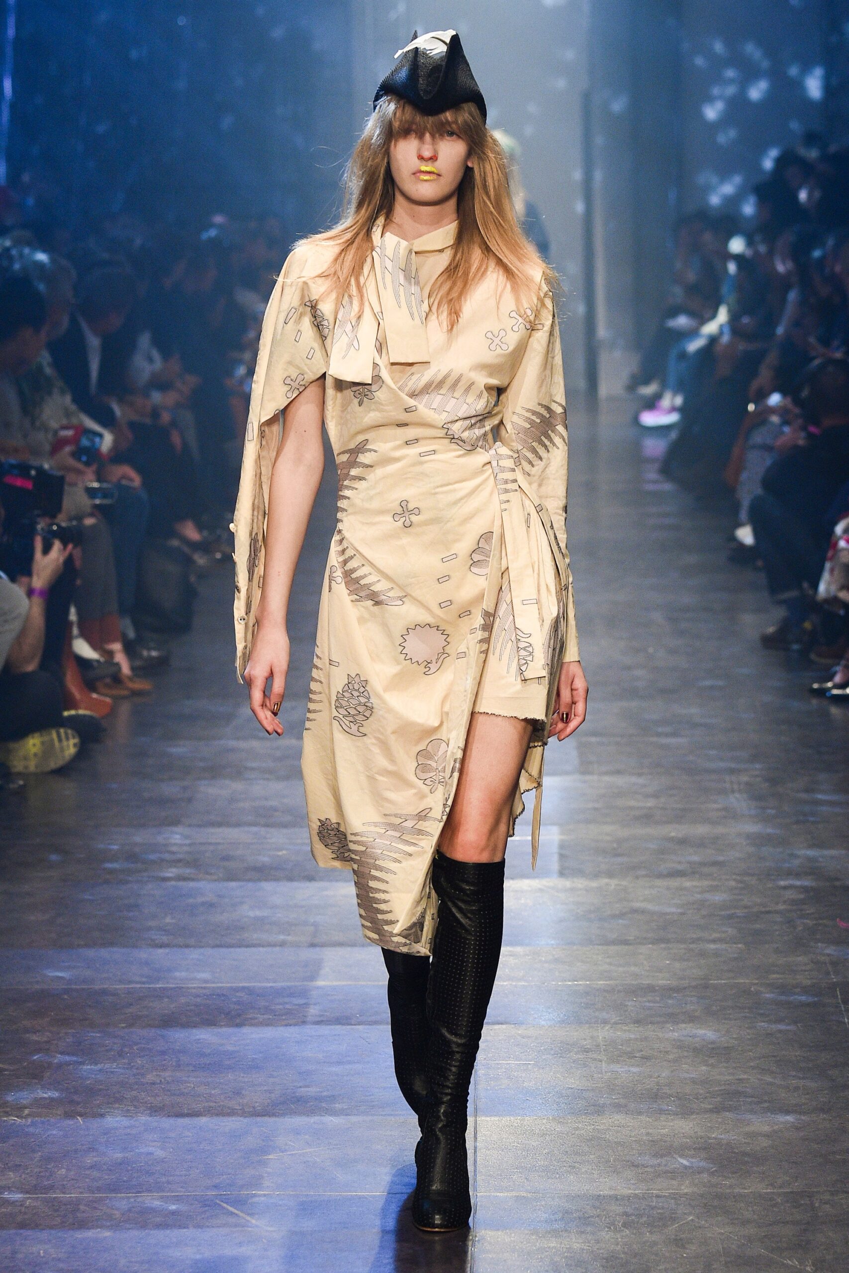 beige silk asymmetric wrap dress