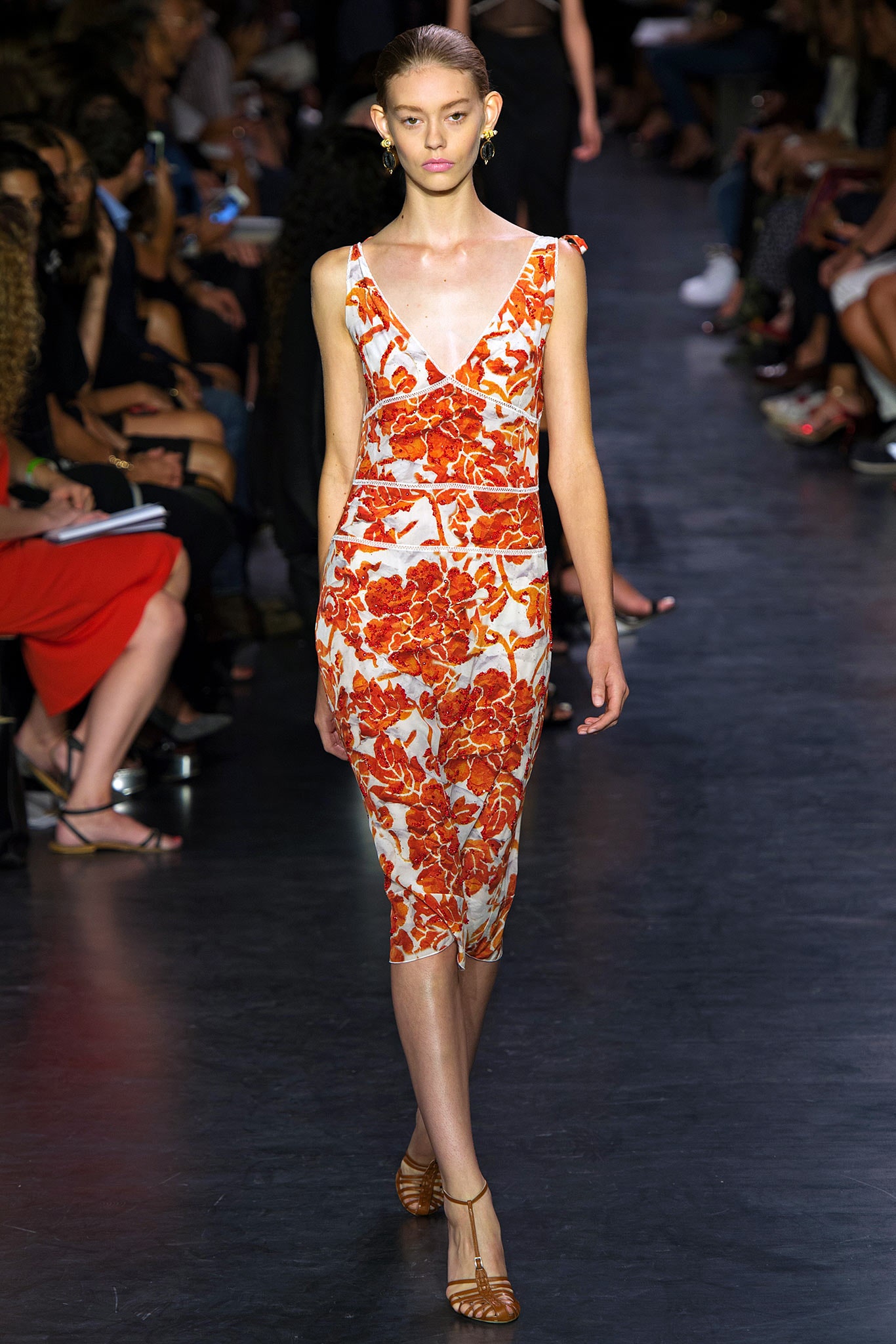 floral fitted midi dress