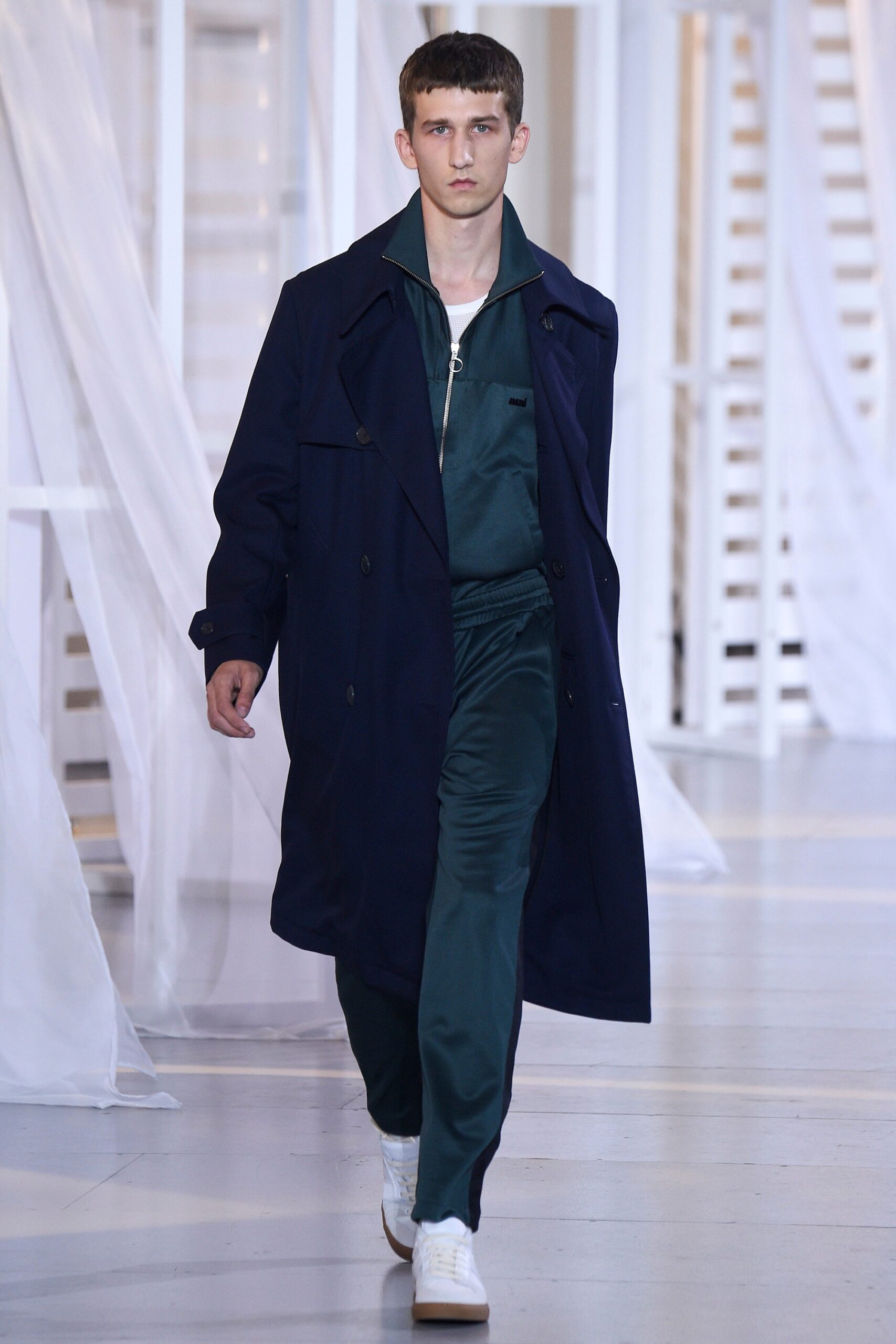 green silk slim straight-leg pants