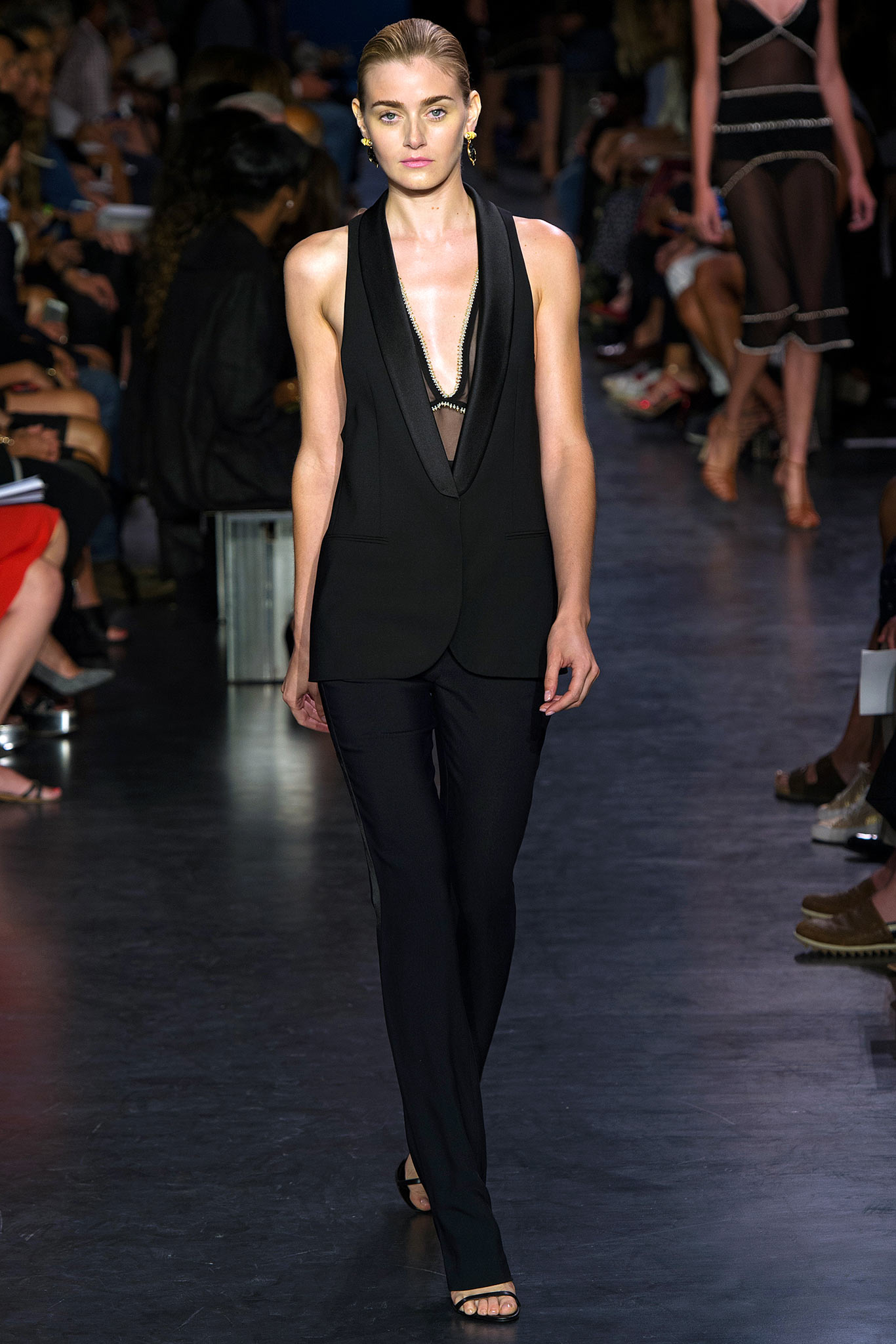 black fitted blazer and pants