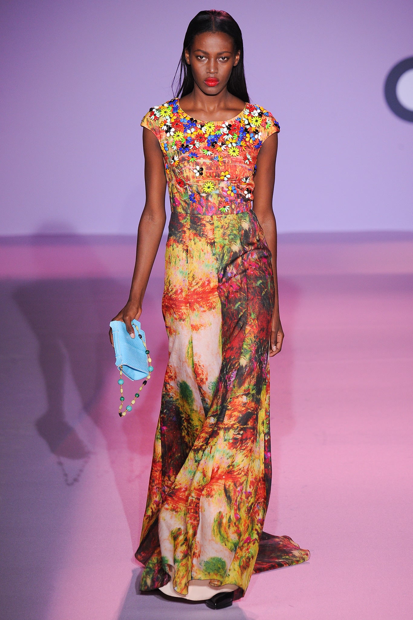 multi-colored silk gown